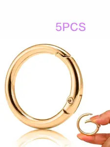 5 Metal O-Ring Round Climbing Buckles, Durable Multi-Functional Keychain Accessories, Fashionable Alloy Keychain, Outdoor Adventure & Daily Use (light )