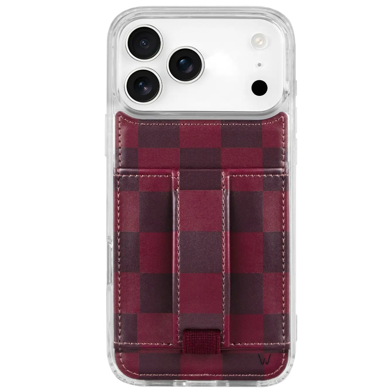 Walli Cases Cozy Check Vegan Phone Case - Cellphone Accessory with Wallet, Finger Strap, Adjustable Stand, Comfortable Grip, Shock-Absorbing Protective Cover for Mobile Phone Accessories