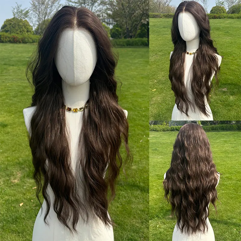 SMILCO/28Inch Luxury Dark Brown Low Density/Pre-Cut/Pre Plucked/13*6 Lace Front Free Part Futura Layer Tight Curls/Natural Hairline/ Synthetic/SM9801-2 Curly Wig Glueless Frontal Wig Colorful Wig for women