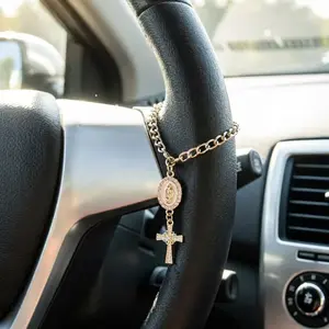 Steering Wheel Rosary Charm Accessory - Rosary CarCharm Accessory-Car Accessory Charms-CarDecor -Unique Trendy Gift - Boujee Car Accessories