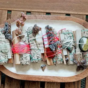 Crystal Bundles - Worry Stones, Tumbles, Palo Santo, and Sage