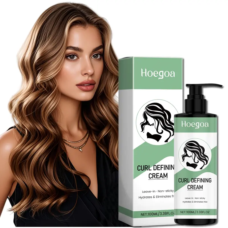 Curl Defining Mousse, Glycerin-Base Haircare for Normal Hair - Lightweight Formula, Long Hold, Enhanced Elasticity, Natural Curves & Waves/Curls Styling