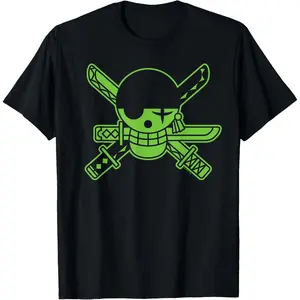 Anime Green Roronoa Zoro Jolly Roger T-Shirt