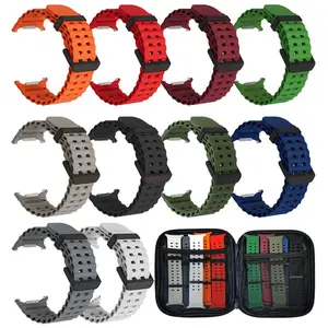 10 Pcs Soft Silicone Watch Band Smart Watch Straps Compatible with Samsung Galaxy Watch Ultra 47mm, Breathable Adjustable Sport Ocean Strap, Wear Resistant Wristband Unisex Multiple Colors Without watch
