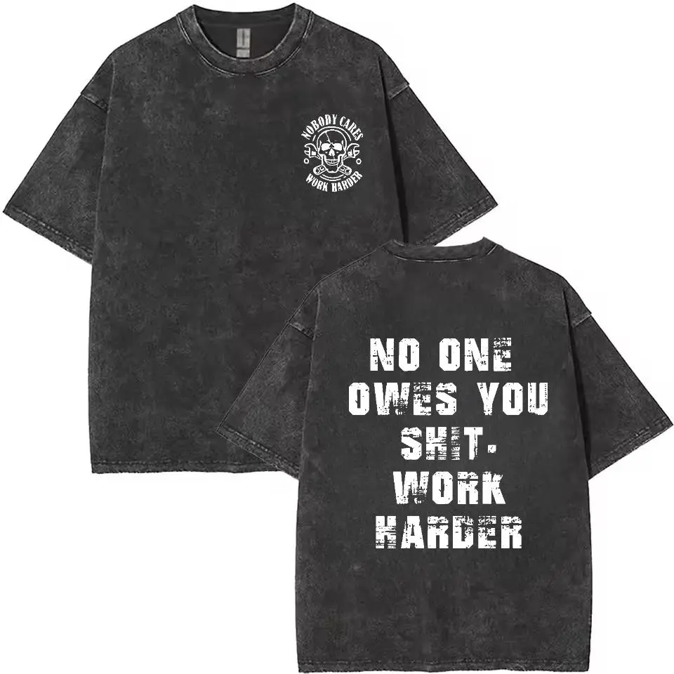 washed T-shirt-black