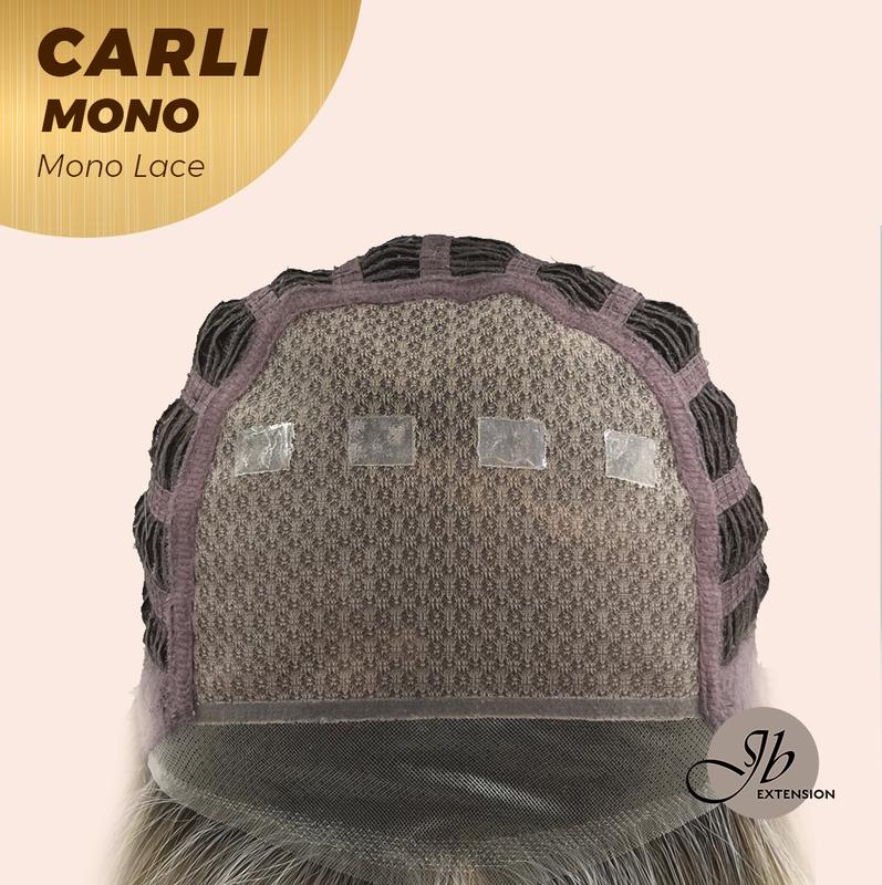 JBEXTENSION CARLI MONO Monofilament Handmade Wig 6X5 Full Monofilament Hand Tied Top Wig 14 Inches Mix Blonde Wave Mono Lace Wig With Anti-slip Silicone Strips Glueless Wig CARLI MONO【BENDY EAR TABS】