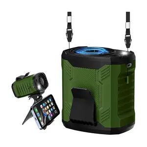 Portable Waist Fan with LED Light & 16H Runtime, 4-Speed 7000RPM Turbo Cooling, Wearable Neck & Belt Clip for Construction, Warehouse, Outdoor Work