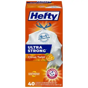 Hefty Ultra Strong Tall Kitchen Trash Bags - Citrus Twist, 13 Gallon, 40 Count