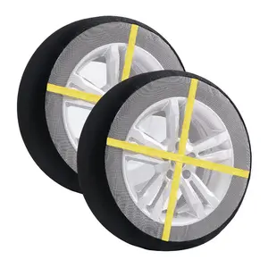 VEVOR Thickened Snow Socks for Tires, Full Coverage Tire Socks with Polyester Fiber, Snow Traction Tire Cover for Car, SUV, Pickup and Truck (Pack of 2)-Large