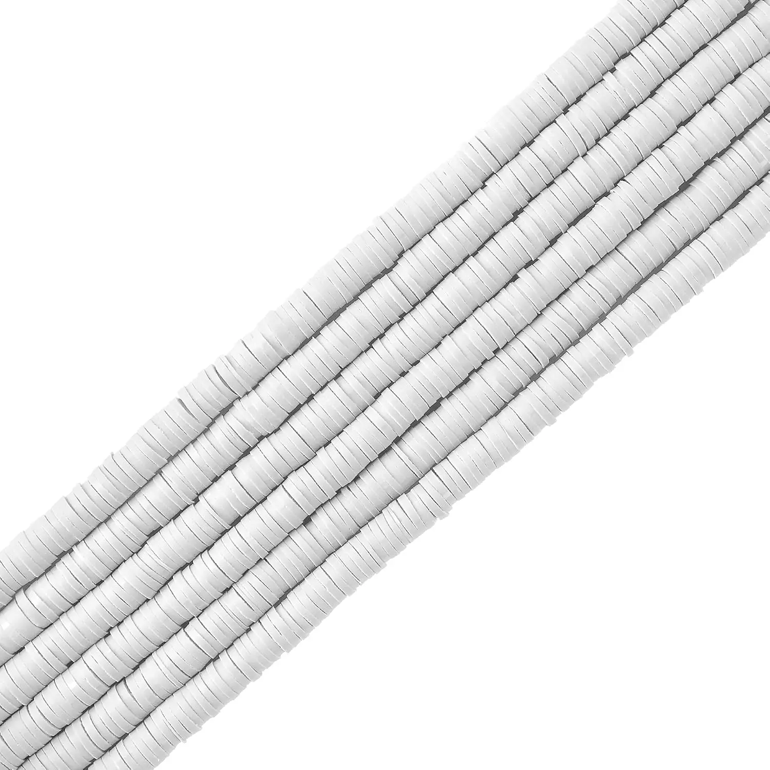 2100 count White Clay Beads Colorful Round  Heishi Bracelet Making Beads Flat Beads Polymer Clay Beads for Necklace Bracelet Making (6mm)