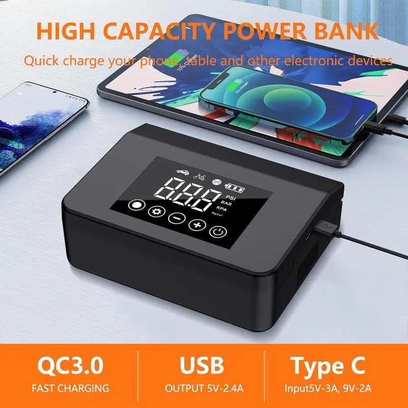 【Hieha】2026 Roadside Emergency Kit – 4000A Car Jump Starter, 150PSI Tire Inflator, 15000mAh Power Bank & LED Light, Reliable in Cold Temperatures, For Cars, SUVs & Trucks, Travel Ready