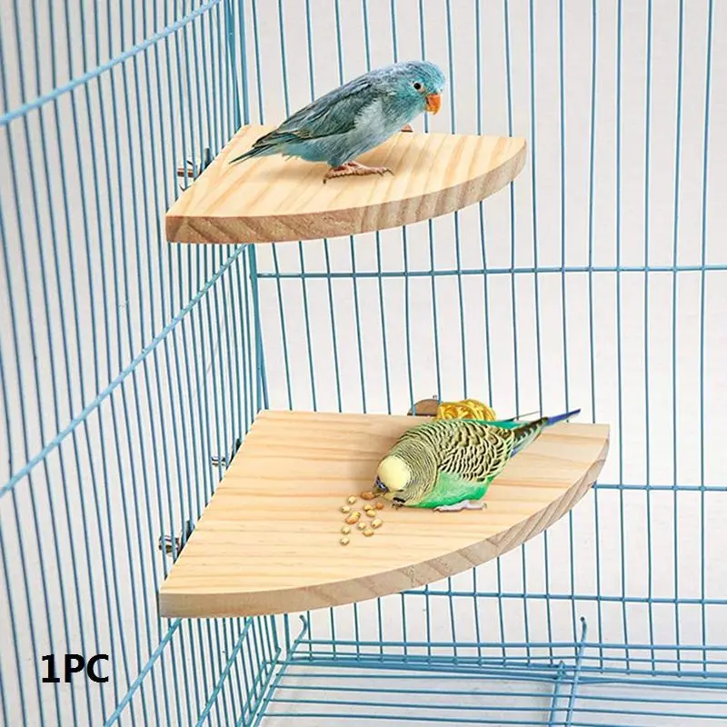 Wooden Bird Perch, Durable Fan Shaped Design Bird Stand, Claw Grinding and Gnawing Stable Platform Rest Platform for Parrot, Bird Accessories (1 Count)