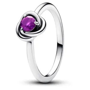 Pandora February Purple Eternity Circle Ring 192993C02-56