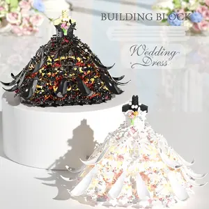 1500+pcs Wedding Dress Building Block Set, Romantic Bride Costume, Abs Material, Creative 3D Model, Perfect Gift for Women