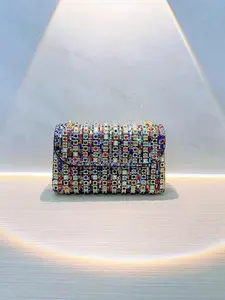 New Women's Luxury Designer Evening Bag, Sparkling Rhinestone Handbag, Fashionable Shoulder Crossbody Bag, Suitable for Formal Occasions, Crossbody Purses Bag
