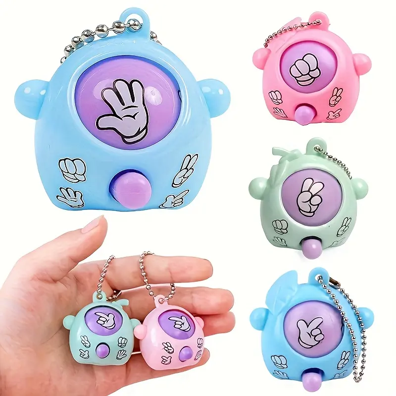 24pcs Rock Paper Scissors Cool Keychains, Mini Interactive Finger Guessing Game Pendants, Cute Fun Bag Charms for Party Favors, Classroom Prizes, Festival Gifts