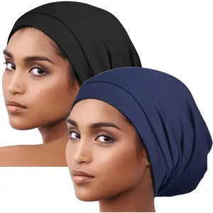 Stay  Sleep Cap Satin Hair Wrap Adjustable Protect Curls Hat