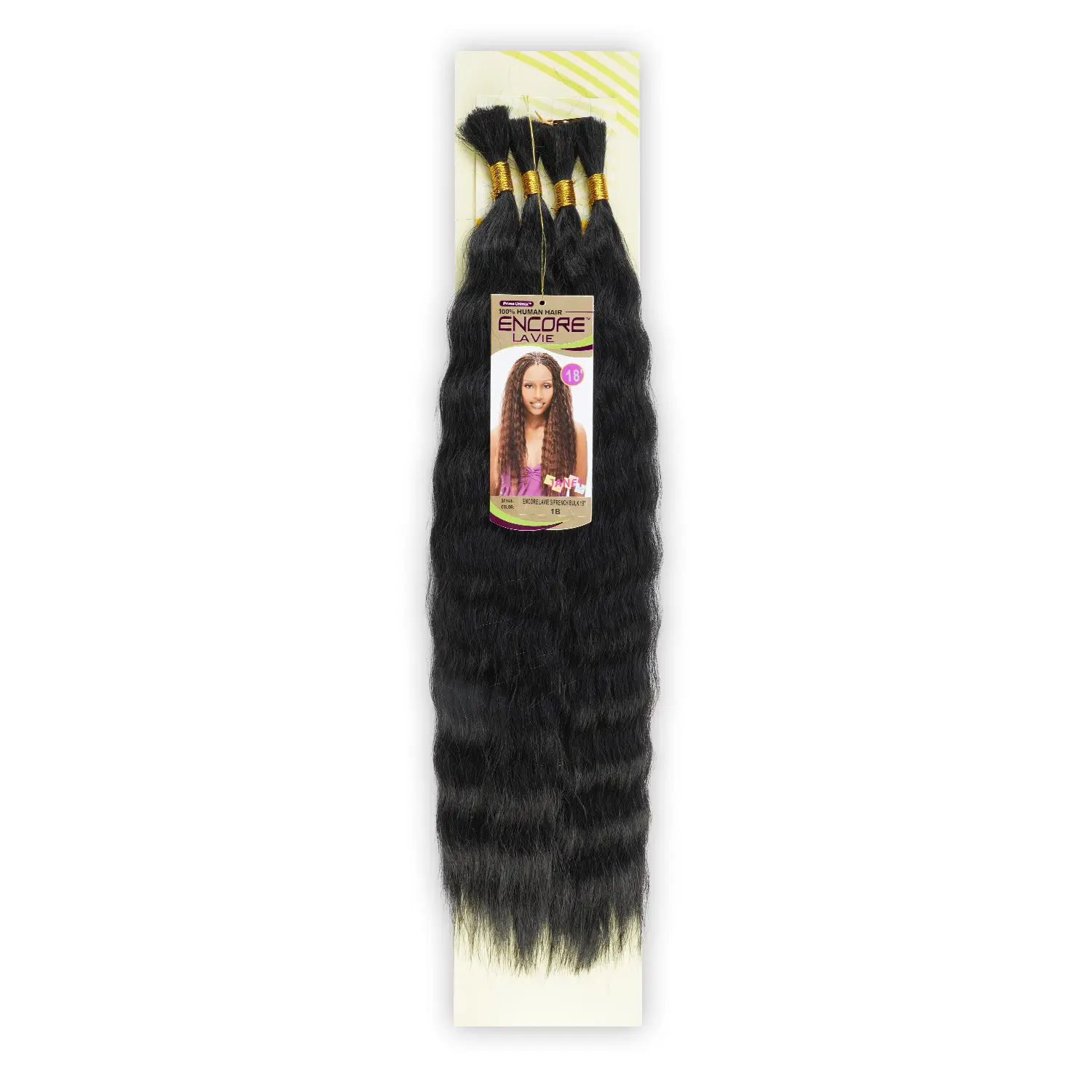 Janet Collection Encore La Vie Crochet Braids, Wet N Wavy Super French Bulk Human Hair Blend Braiding Hair, 4 Pcs, 16-18", Crochet Hair