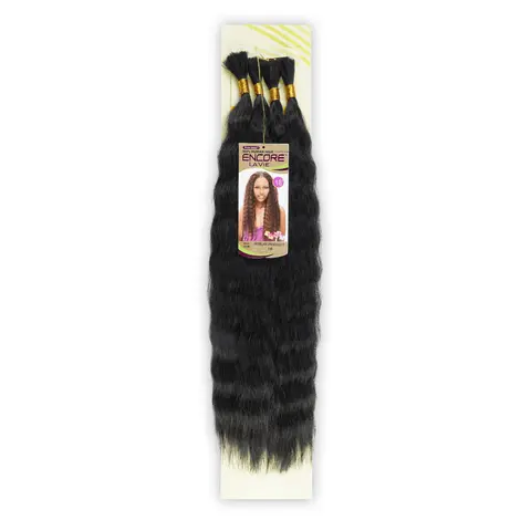 Janet Collection Encore La Vie Crochet Braids, Wet N Wavy Super French Bulk Human Hair Blend Braiding Hair, 4 Pcs, 16-18", Crochet Hair