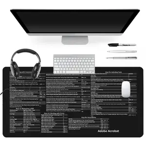 Adobe Acrobat Shortcut Mouse Pad PDF Cheat Sheet Gaming Desk Pad Computer Keyboard Extended Mouse Pad for Desk with Non-Slip Rubber Lock Edges Suitable for Home Office Perfect Gift for Administrative Staff Quick Reference & Data Analysts Productivity