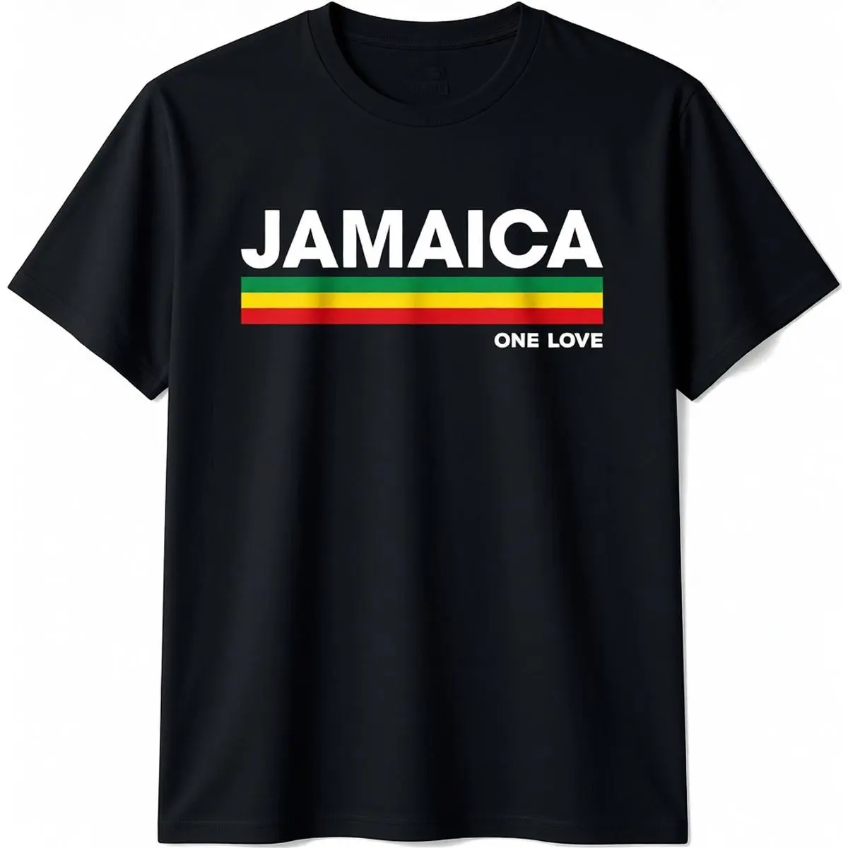 100% Cotton Top Jamaica Retro Reggae Color Bars Jamaican Vacation Souvenir T-Shirt
