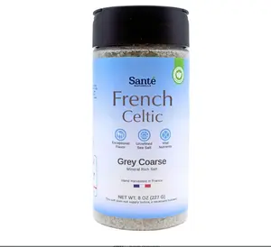 Sante Naturelle Celtic Salt Organic Grey Coarse Shaker - 8 oz. Mineral Salt, Unrefined French Sea Salt Organic, Rich in 82+ Minerals, 100% Natural & Hand Harvested Sal Celtica