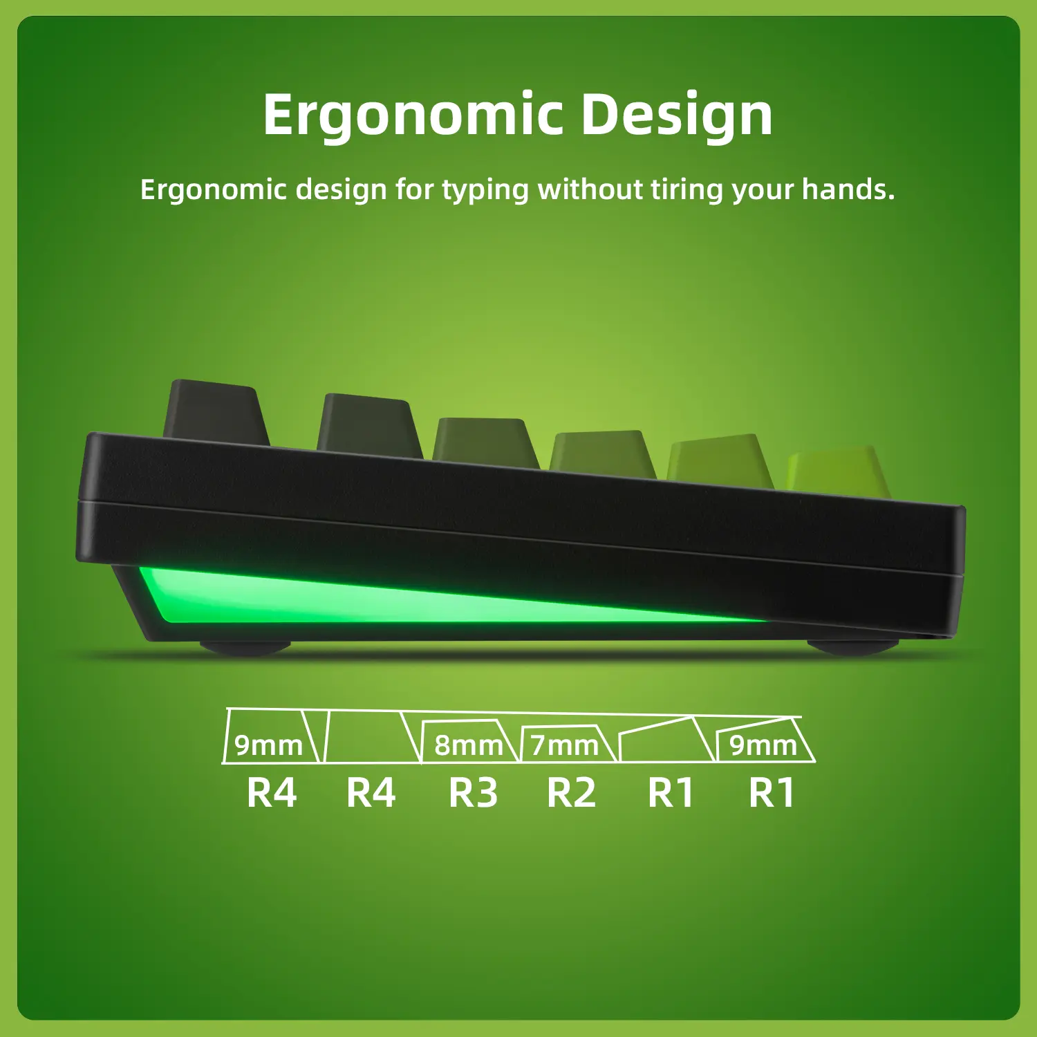 ZORNHER ZH870 Wireless Mechanical Gaming Keyboard 80% Green Creamy