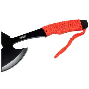Defender-Xtreme 9" Full Tang Hunting Axe Stainless Steel Blade Red Nylon Handle with Sheath