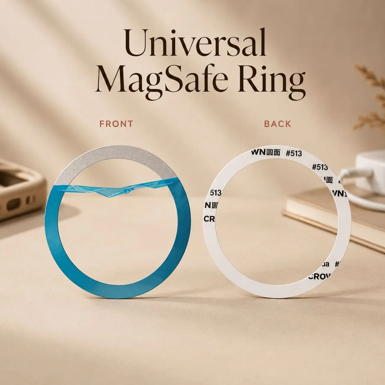 Magnetic Charging Ring Sticker Universal Compatible Adapter For Phone Case
