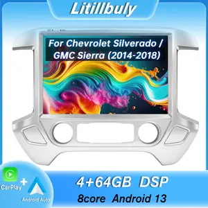 Car Stereo for Chevy Silverado GMC Sierra 2014-2018 touch screen has Android Auto Wireless Carplay, Bluetooth WIFI supports GPS Navigatio with backup cameran camera usb cable gps