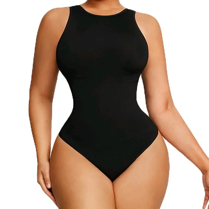 FeelinGirl Women's Seamless Covered Bust Jumpsuit Thong Bodysuit - Bottom, Adjustable