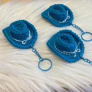 Crochet Cowboy hat keychain/charm