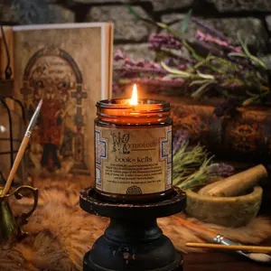 Book of Kells Scented Candle – Historical Library &  Monastery-Inspired Aroma – Leather, Ink & Earthy  Lavender Fragrance