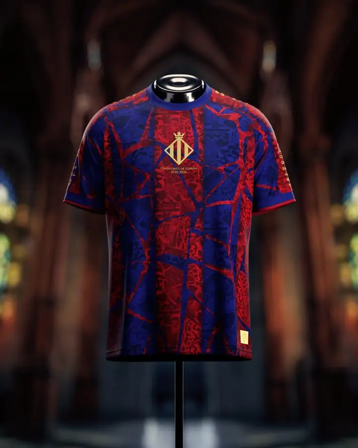 Premium Red x Blue  Football Jersey, Barca ft Spain Team Club, Jersey-The Kit Trikot,Retro Soccer Shirt