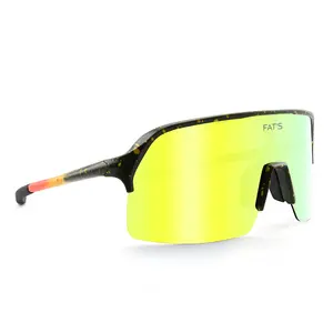 FAT'S Brook Trout Sunglasses - Polarized Lenses Oversized One-Piece Custom Paint Job No-Slip Grip Swappable Lenses for Men
