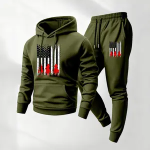 Men's Western cowboy print hooded sweatshirt and drawstring sweatpants set, men's casual sportswear, long-sleeved hooded jacket and trousers, suitable for autumn and winter wear, men's everyday casual wear, sports suit, casual athletic wear.