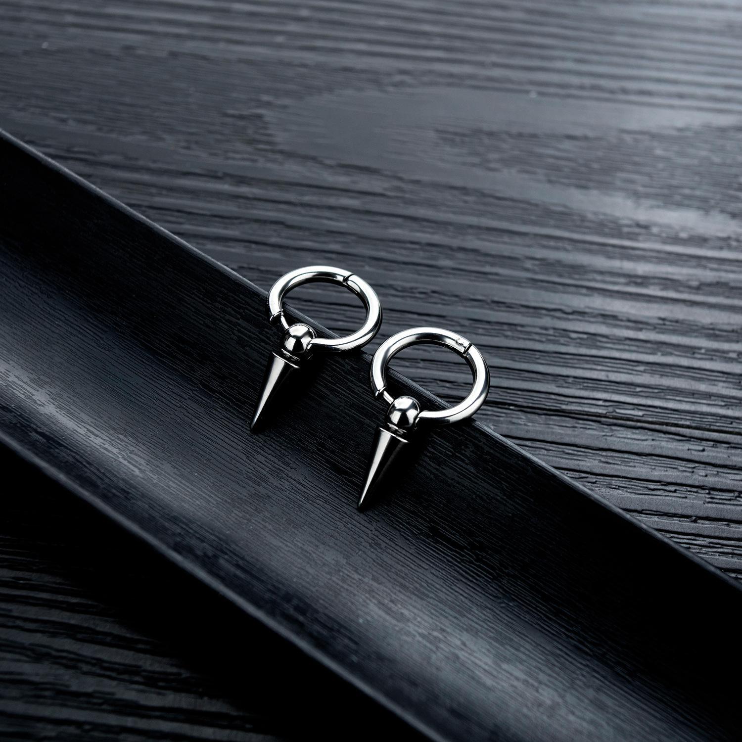 Oufer 20G Spike Stainless Steel Dangle Hoop Earring 2024 New Trend Earring Gothic Style Gift For Her Oufer 20G Spike Stainless Steel Dangle Hoop Earring 2024 New Trend Earring Gothic Style Gift For Her