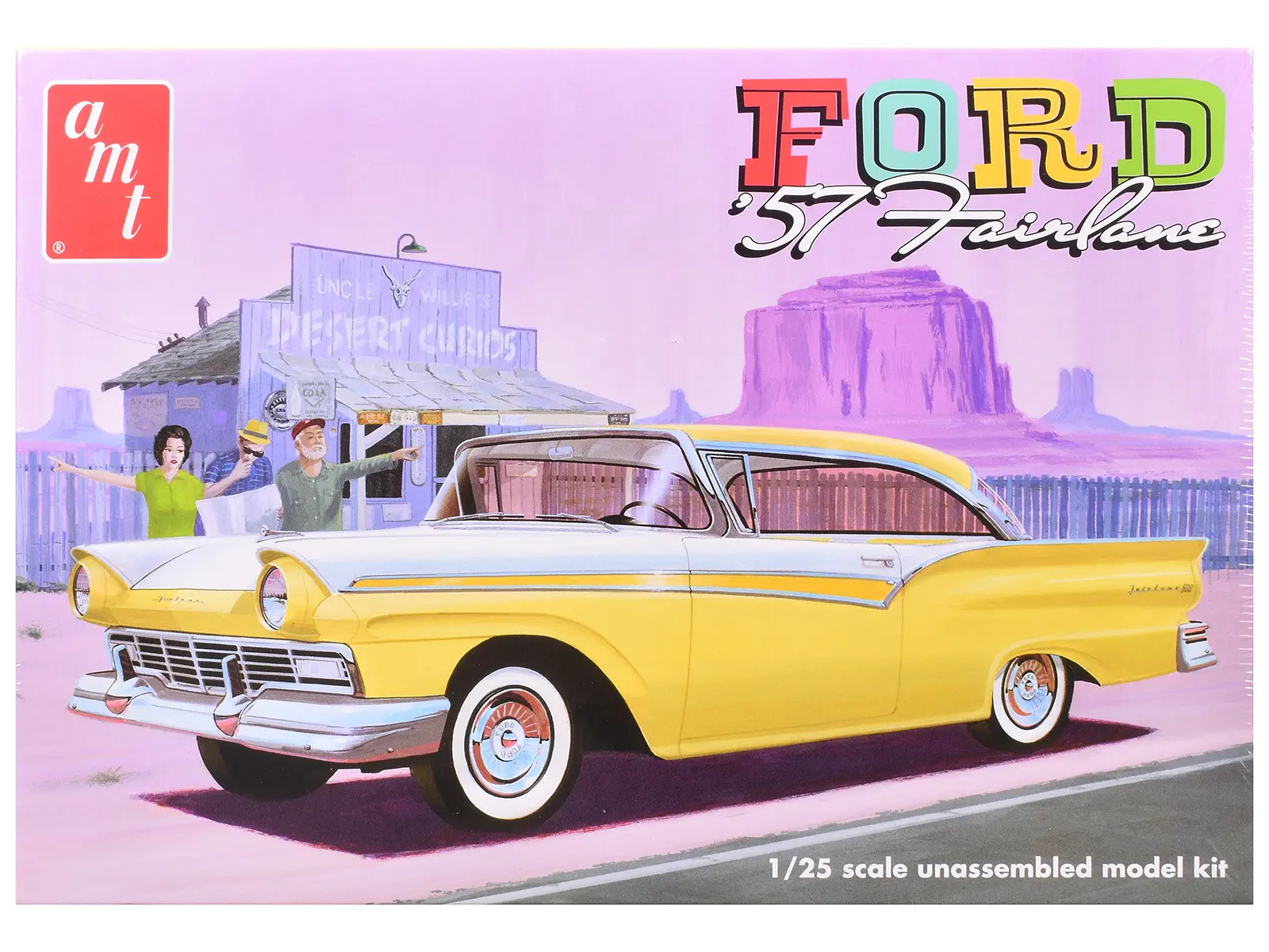 Skill 2 Model Kit 1957 Ford Fairlane Hardtop 3-in-1 Kit 1/25 Scale Plastic Model by AMT