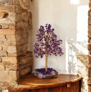 Flash SALE !! Handmade Amethyst Tree- 300, 400, Or 500 Amethyst chips with Amethyst Base- Tree of Life - February Birthstone- bonsai tree