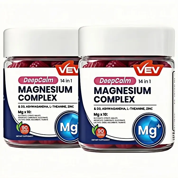 New Shop Deal! VEV DeepCalm 14-in-1 Magnesium Gummies Complex – Magnesium Glycinate Multivitamin Complex Supplement, D3, Ashwagandha, L-theanine, Zinc – 90 Count, supplements for men and women, Essential Magnesium Fitness Supplement, Vegan, No Sugar