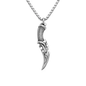 Creed Blade Necklace Faith in Shadows 316L Stainless Steel Unisex Pendant 5.5x1.5cm Chain 60cm Silver Gold Waterproof Skin Safe
