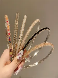 Fashionable  Rhinestones Decor Headband, Casual Versatile Hair Accessories for Women, Minimalist Headwear Suitable for Thick Hair