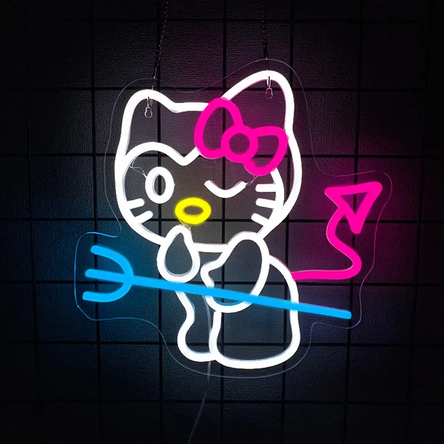 Kitty  Neon Sign with Lights, Cute Decorative Wall Art for Bedrooms, Parties, and Gifts