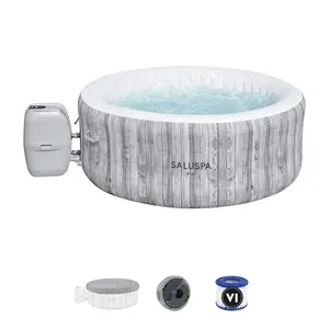 Bestway SaluSpa Fiji AirJet Inflatable Hot Tub with EnergySense Cover, Grey Bestway SaluSpa Fiji AirJet Inflatable Hot Tub with EnergySense Cover, Grey