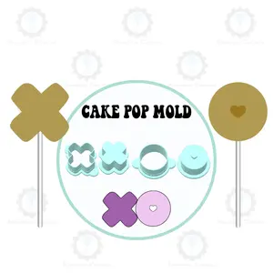 Valentines XO Cake Pop Mold with Heart Embosser | Deluxe Cutter, Popper, and Tray Option