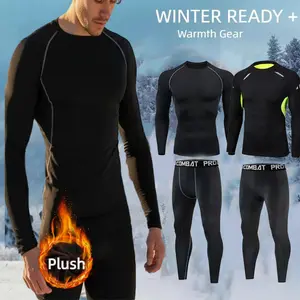 Combat Pro Thermal Underwear Set for Men Warm Fleece Lined Base Layer Athletic Shirts & Pants Enhanced Comfort Cold Weather Gear Menswear Overall Activewear Sportswear Sport