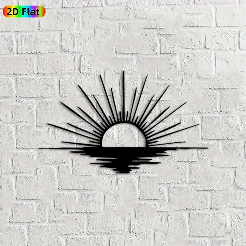 1pc Sunburst Metal Wall Art,Sunrise Statue Mural, Ideal Gift for New Year, Easter, Nature Decor Enthusiasts, Perfect for Outdoor Fence & Indoor Wall, Stunning Metal Wall Decor for Home & Garden Spaces
