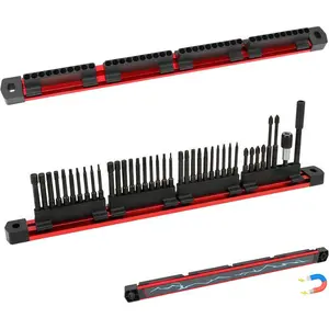 Magnetic Drill Bit Holder – Aluminum Wall Mount Storage Rack, Organizer Box for Metal Drill Bits, Power Tool Organizer, Tool Holders