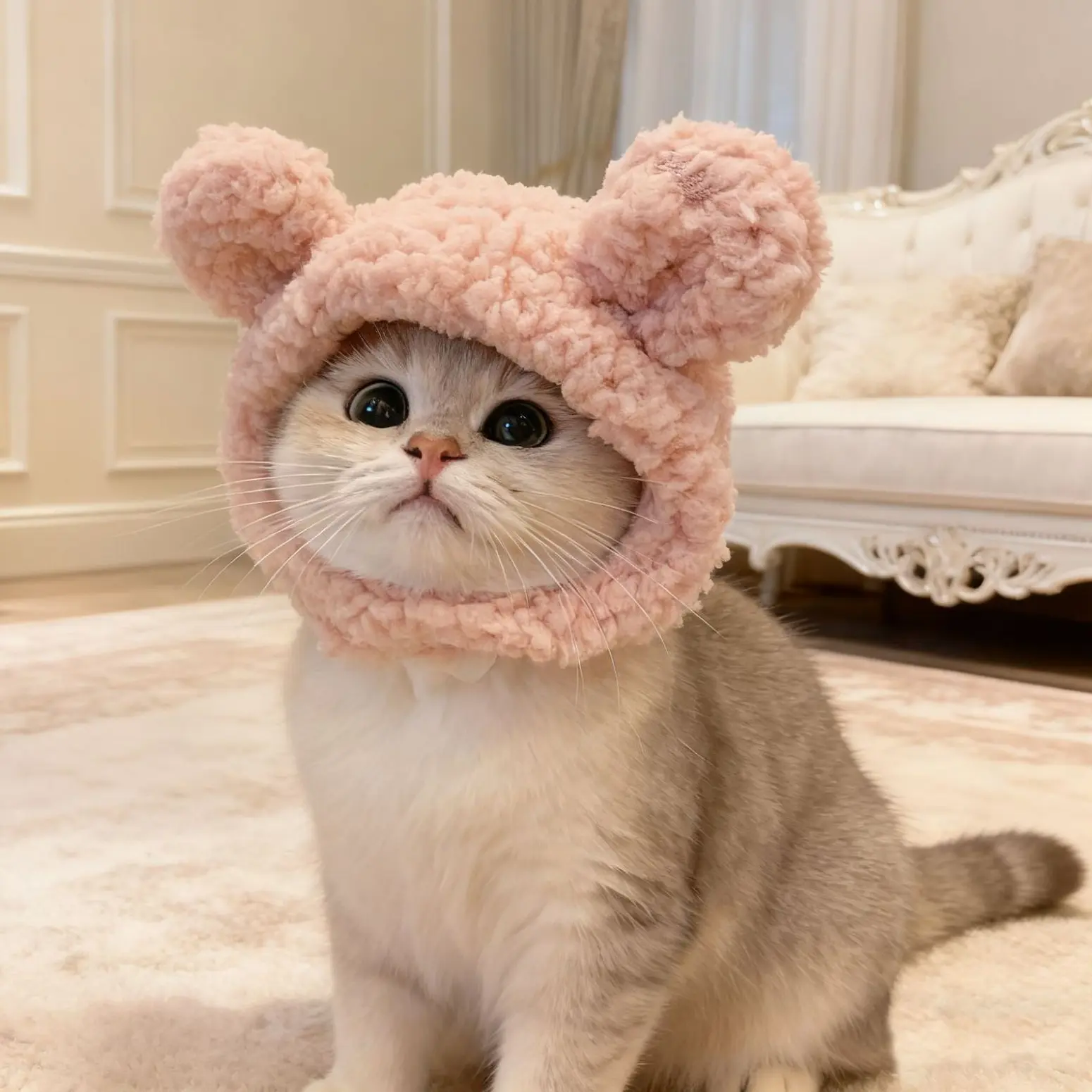 Pet Pink Bear Hat
