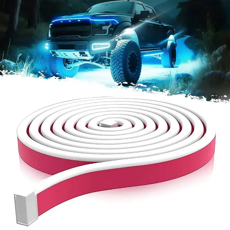 71” High Brightness Automotive Hood Gap LED Strip - Ambient Lighting Package with Unique Daytime Running Light Design, Easy Installation, 12V-Ice Blue eclipse led lights,Dynamic Scan Waterproof Car Hood Light Strip
